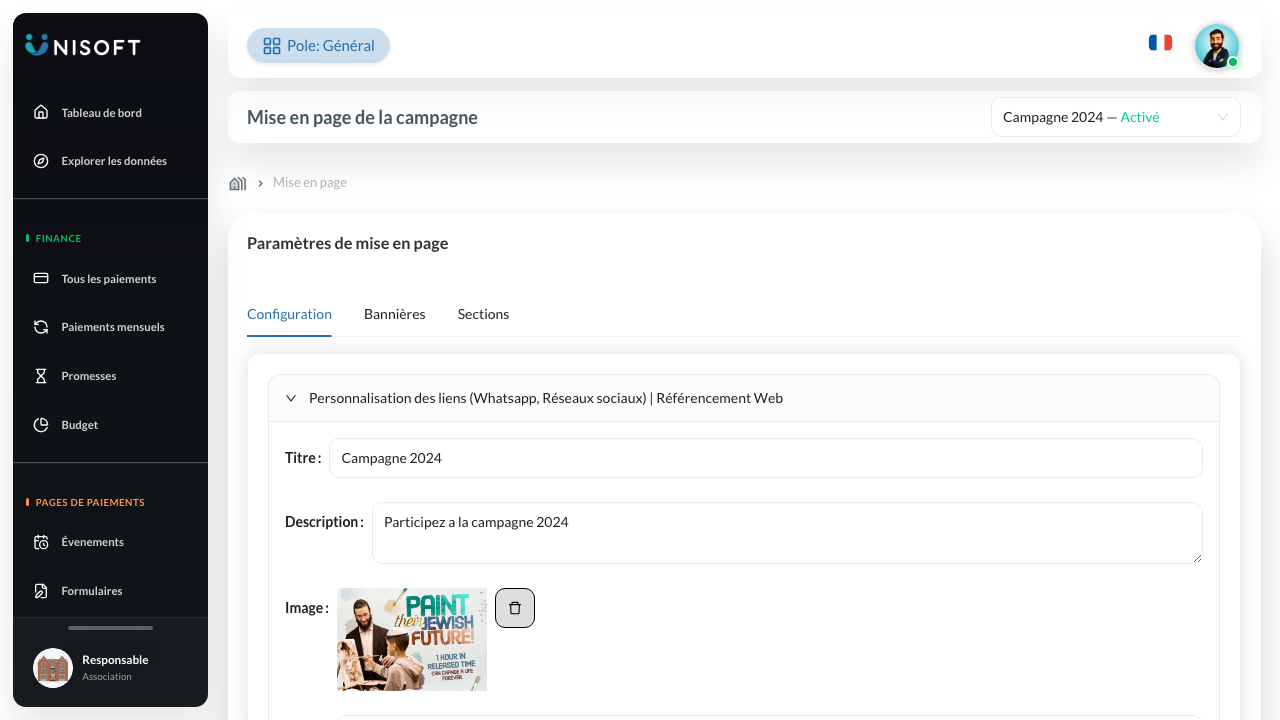 Mettre en page la campagne
