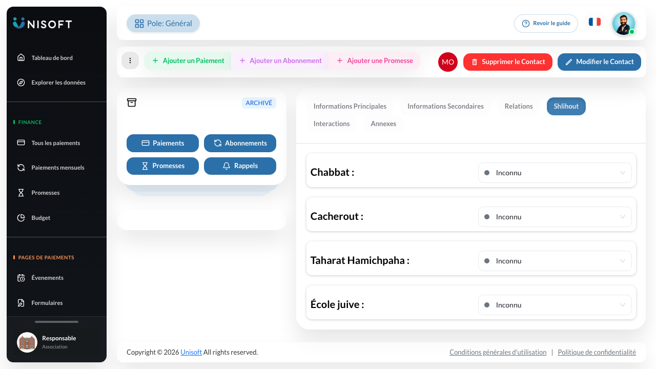 Fonctionnalites hebraiques